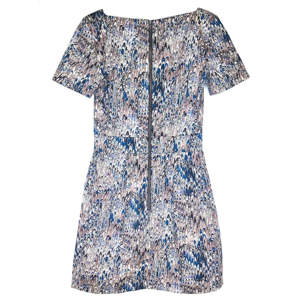 French Connection Richie Desert Lily Abstract Print Boatneck A-Line Sheath Dress - Picture 8 of 15